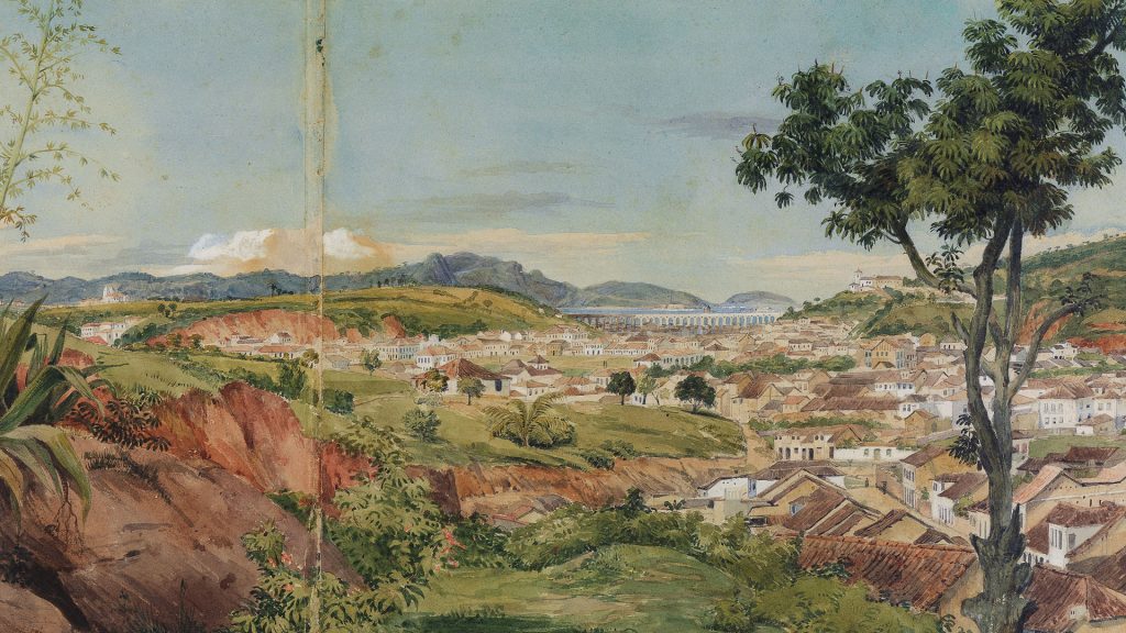 Cidade nova vista do morro do Livramento, Rio de Janeiro, 1825-1826. Charles Landseer / Highcliffe Album / Acervo IMS