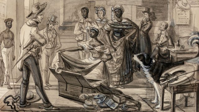 A negra acusada de roubo, c.1840. Nanquim, aquarela e guache sobre papel de Paul Harro-Harring / Acervo IMS