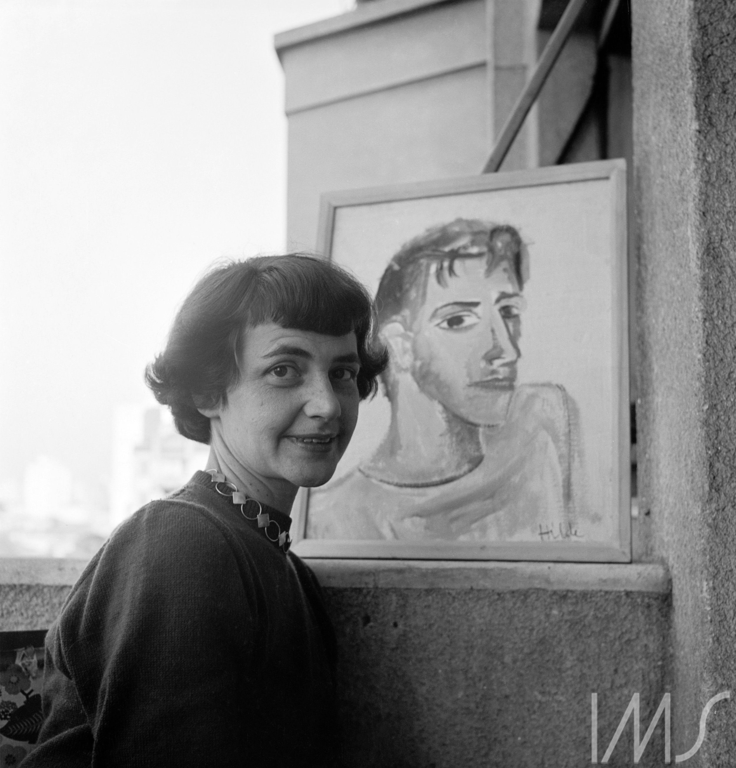 Hilde Weber e sua obra. São Paulo, SP. 1951 circa. Foto de Alice Brill