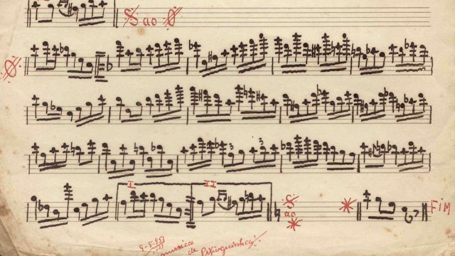 Manuscrito autógrafo de Pixinguinha: partitura do choro “Cuidado colega”, de 09/05/1951/ Acervo IMS