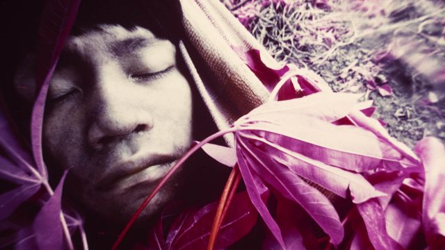 Jovem Wakatha u thëri, vítima de sarampo, é tratado por xamãs e paramédicos da missão católica do Catrimani, Roraima, 1976. Foto © Claudia Andujar