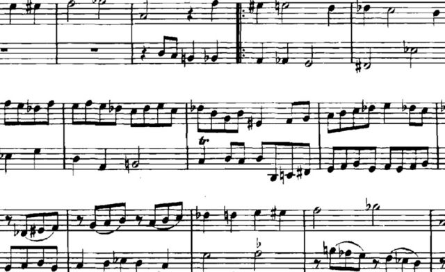 Trecho da “Oferenda musical” de Bach.
