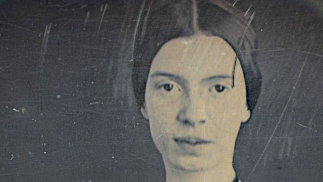 Detalhe de daguerreótipo de Emily Dickinson, c. 1847