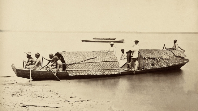 Canoa no rio Japurá, 1868. Detalhe de foto de Albert Frisch. Coleção Gilberto Ferrez/Acervo IMS