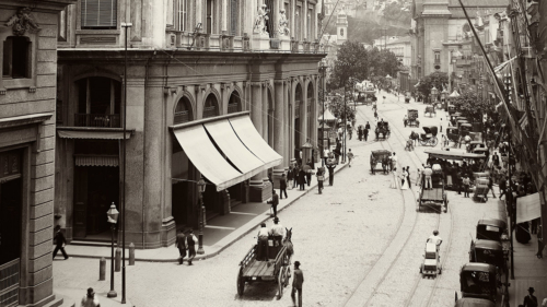 Rua Primeiro de Março, Rio de Janeiro - RJ, cerca de 1890. Foto de Marc Ferrez/ Acervo Instituto Moreira Salles.