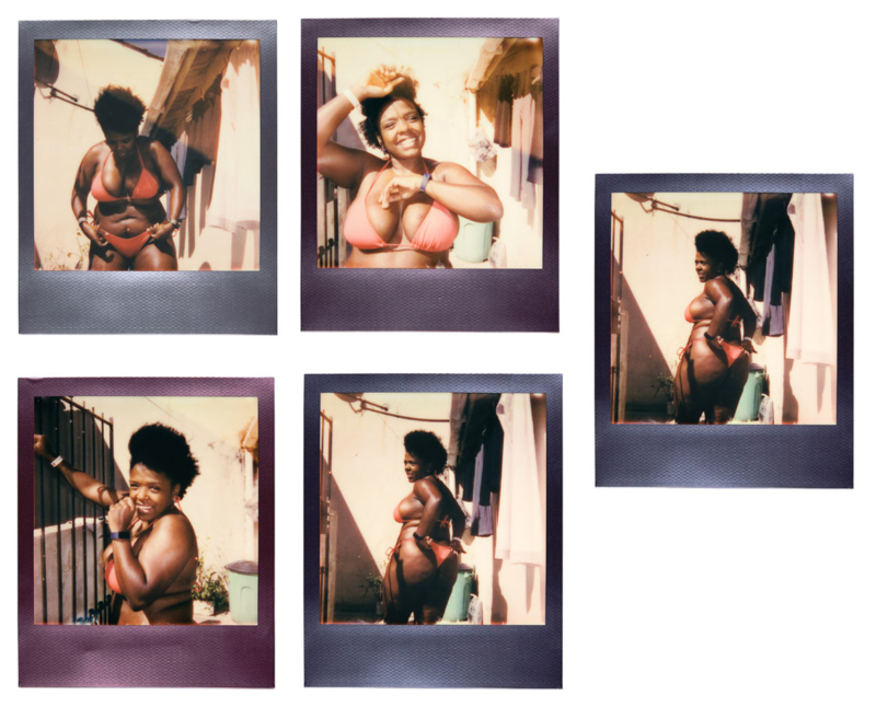 Val Souza. Sem título #5, #6, #7, #8 e #9, da série Estudos de Vênus #1, 2020-22. Filme instantâneo colorido (Polaroid), 10,8 x 8,9 cm (cada). Coleção Arte Contemporânea/ Acervo IMS  