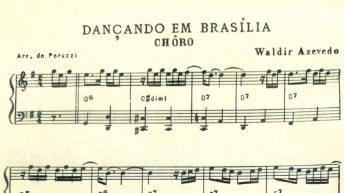 Partitura do choro Dançando em Brasília, 1959 (Coleção José Ramos Tinhorão / IMS)
