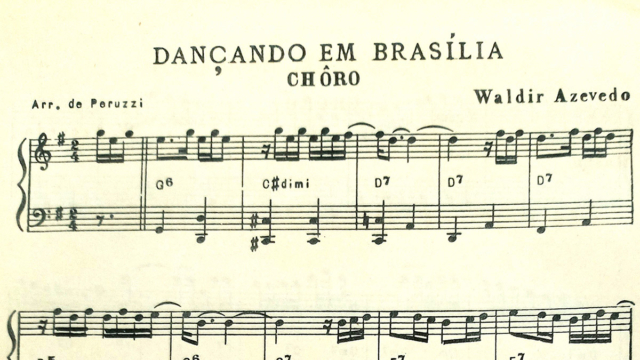 Partitura do choro Dançando em Brasília, 1959 (Coleção José Ramos Tinhorão / IMS)