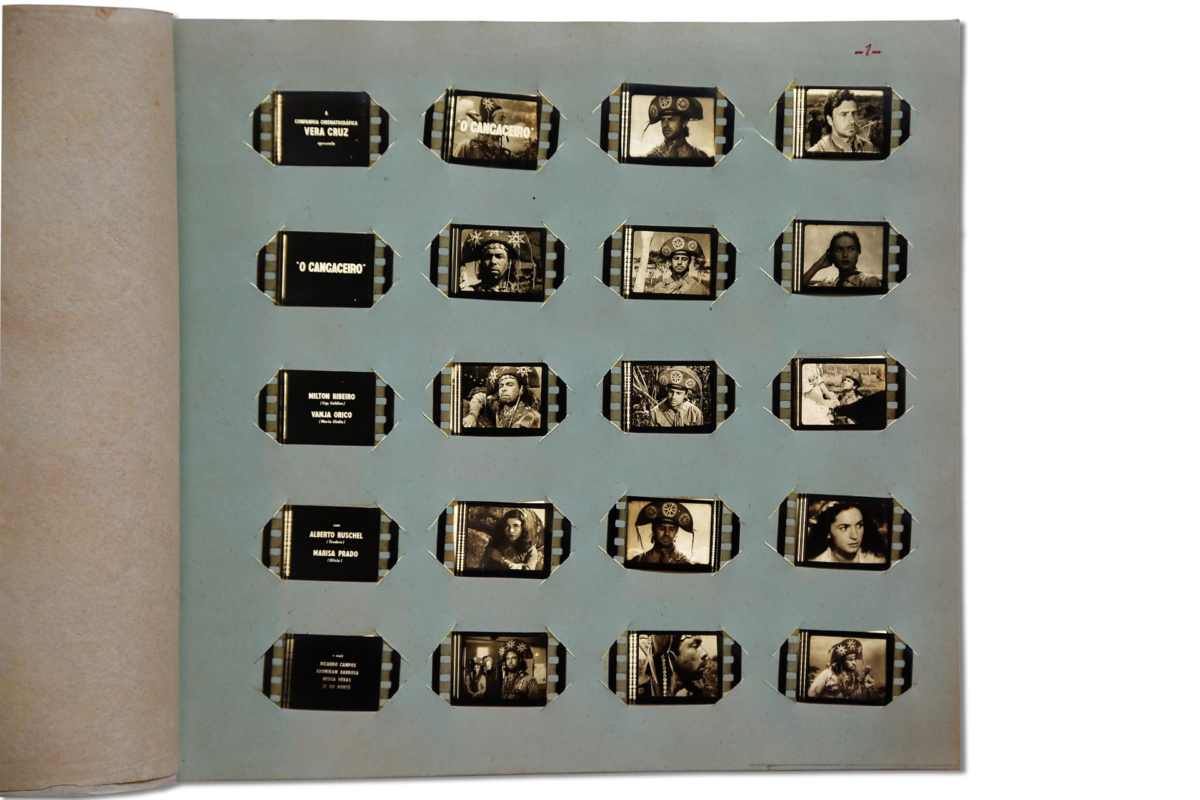 Álbum 5, página 1, Fotogramas de O cangaceiro (1953), de Lima Barreto. Obra de Eduardo Solon. Coleção de Arte Contemporânea / Acervo IMS 