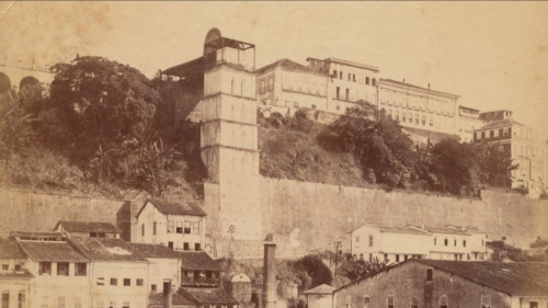 Rodolpho Lindemann. Elevador da Concei&ccedil;&atilde;o, atual Elevador Lacerda, c. 1885. Salvador, Bahia / Acervo IMS