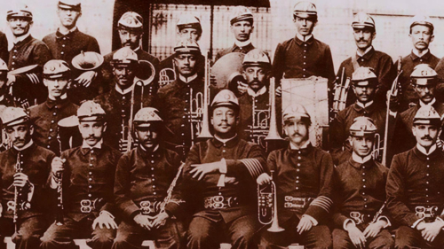 Anacleto de Medeiros e a Banda do Corpo de Bombeiros do Rio de Janeiro (detalhe) / Reprodu&ccedil;&atilde;o da internet