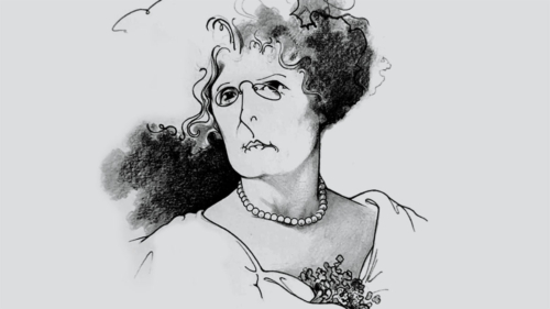 A cronista J&uacute;lia Lopes de Almeida. Caricatura de Cassio Loredano